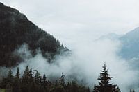 Foggy morning in the mountains / Valfréjus in France / Print