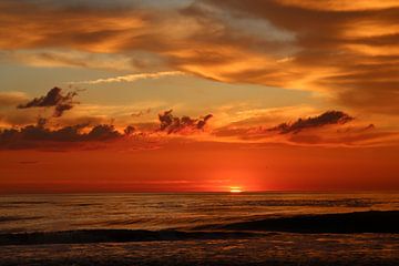 Zon gaat onder in Katwijk