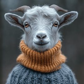 Goat dressed for winter by Ton Kuijpers