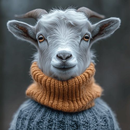 Goat dressed for winter