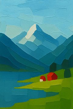 Peinture abstraite Suisse de paysage. sur Johannes