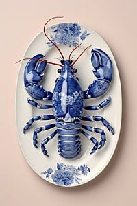 Lobster Luxe - Delfter Hummer auf einer antiken Schale