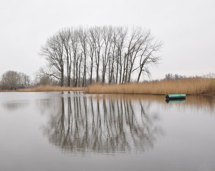 Wide view of Nijmegen's Waalkade with St. Steven's tower by Netty Kempkes