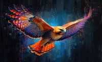 Neon Falcon Painting | Fiery Flight Spectrum