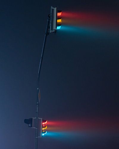 Feux de circulation la nuit