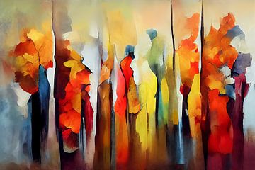 Abstract in herfstkleuren van Bert Nijholt