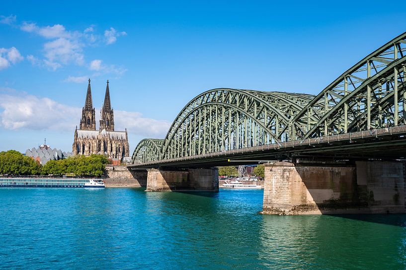 Railway bridge and Cologne Cathedral by Nancy Pauwels Photo
