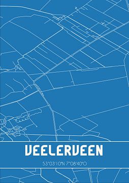Blauwdruk | Landkaart | Veelerveen (Groningen) van Rezona