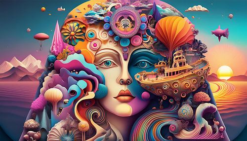 Vrouw met verschillende kunst