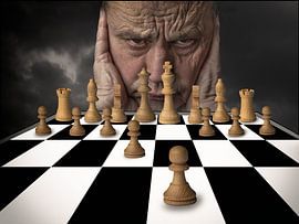 Joueur d'échecs consigné pour fond de fantaisie