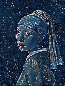 Dromerig Meisje met de Parel van Johannes Vermeer van Classics Remastered.nl