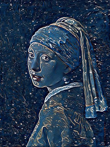 Dreamy Girl with a Pearl Earring by Johannes Vermeer