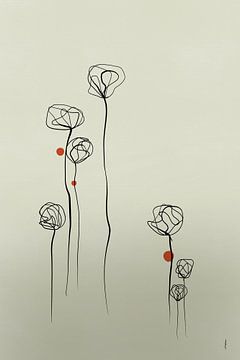 Kleine bloemetjes in groen van Ankie Kooi