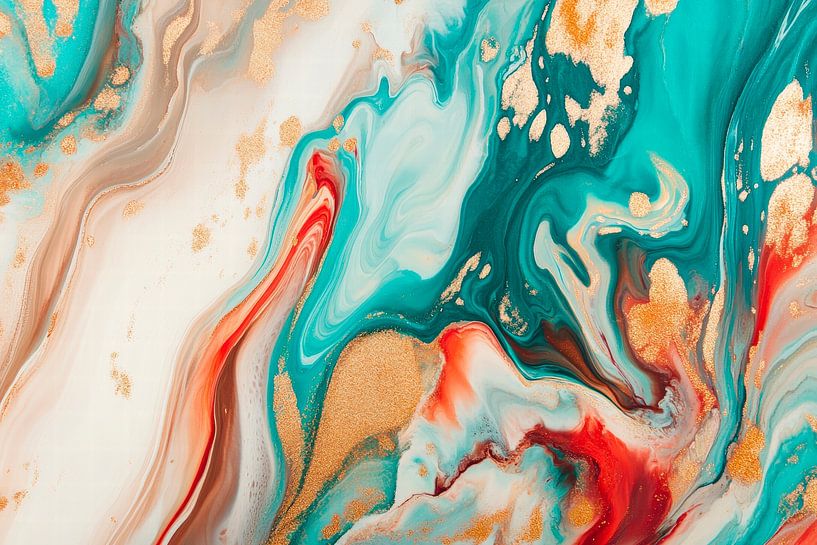Colourful fluid art - abstract and lively by Poster Art Shop