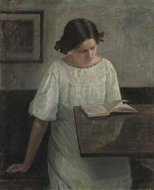 The Artist’s Wife in White Reading, Carl Holsøe