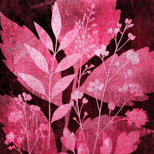 Moderne botanische Mischtechnik (korallenrosa) von Studio Pieternel
