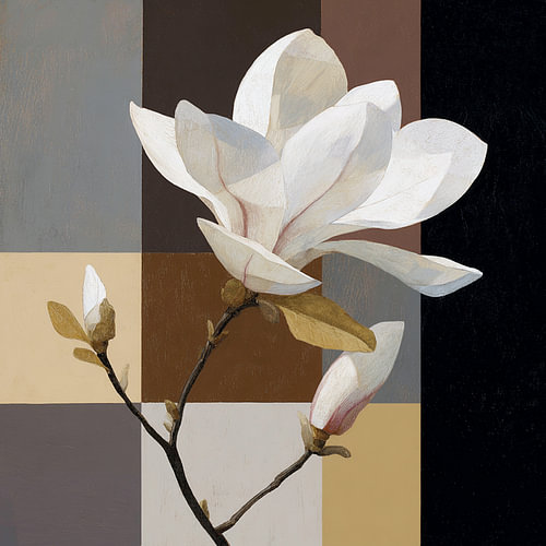 Magnolia in Geometrische Stilte