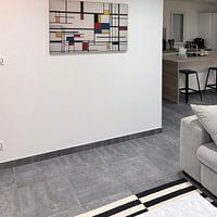 Klantfoto: Abstracte kunst Piet Mondriaan stijl van Art & Soul Creations, als ArtFrame