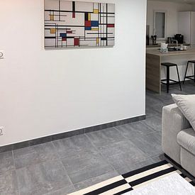 Klantfoto: Abstracte kunst Piet Mondriaan stijl van Art & Soul Creations, als ArtFrame