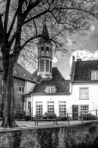 Elleboogkerk en Havik historisch Amersfoort zwartwit par Watze D. de Haan