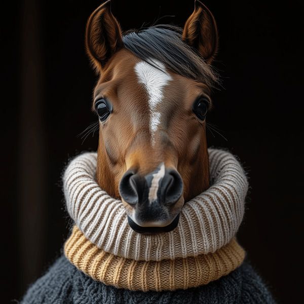 Pferd für den Winter gekleidet von Ton Kuijpers