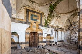 Entrance of dilapidated mosque in the center of Tiberias in Israel by Joost Adriaanse