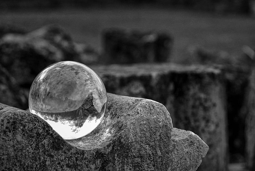 Crystal ball at ruin by Betty Maria Digital Art