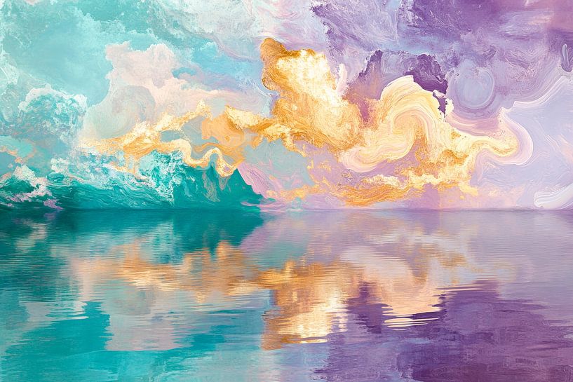 Des nuages mystiques au-dessus d'une eau calme par Poster Art Shop