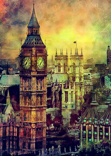 Art urbain Londres Big Ben #londres