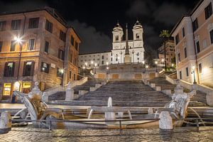 Place d'Espagne à Rome de nuit