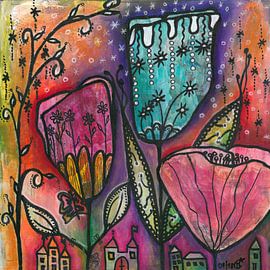 Sie leben unter Blumen - They live under Flowers by Monika Carey