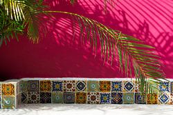 Vrolijke muur in Tulum, Mexico