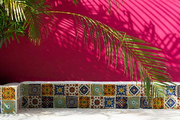 Vrolijke muur in Tulum, Mexico van Xulé Bogers