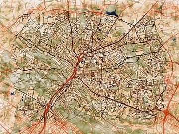 Kaart van Bielefeld in de stijl 'Serene Summer' van Maporia
