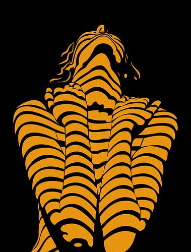 Abstract vrouw expressief modern silhouet in warme tinten