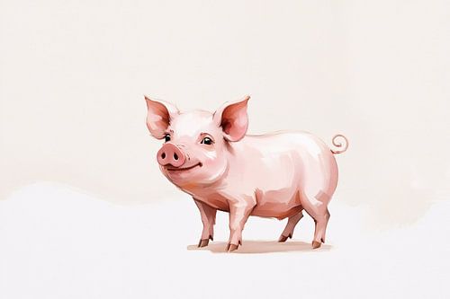 Schattig roze varken illustratie