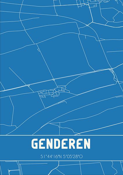 Blueprint | Map | Genderen (North Brabant) by Prints of Place