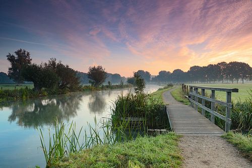 Sonneaugang am Kromme Rijn neben Bunnik, Utrecht Provinz, Holland