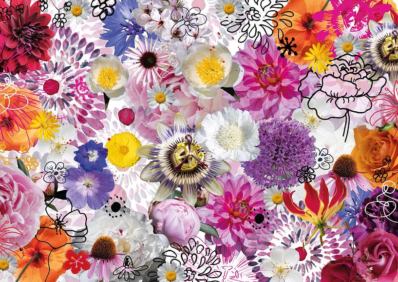 Flower Explosion | Picture Pattern by Yvonne Warmerdam