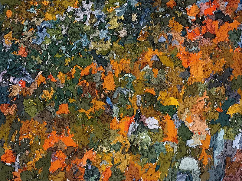abstract wall decoration, the orange feeling by Paul Nieuwendijk