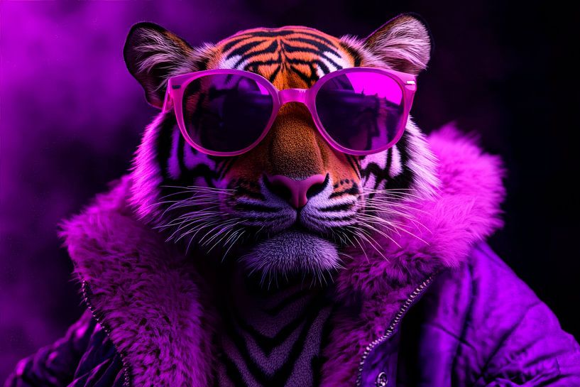 Stylish tiger in sunglasses by Poster Art Shop