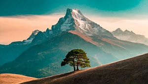 Montagnes avec nuages sur Mustafa Kurnaz