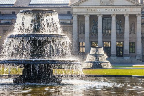 Kurhaus und Brunnen auf dem Bowling Green, Wiesbaden