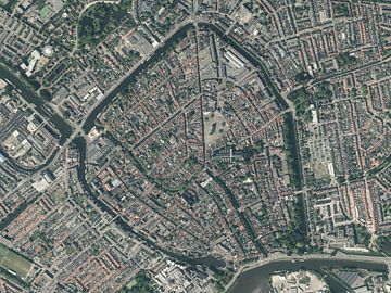 Vue aérienne du centre ville de Gouda sur Maps Are Art