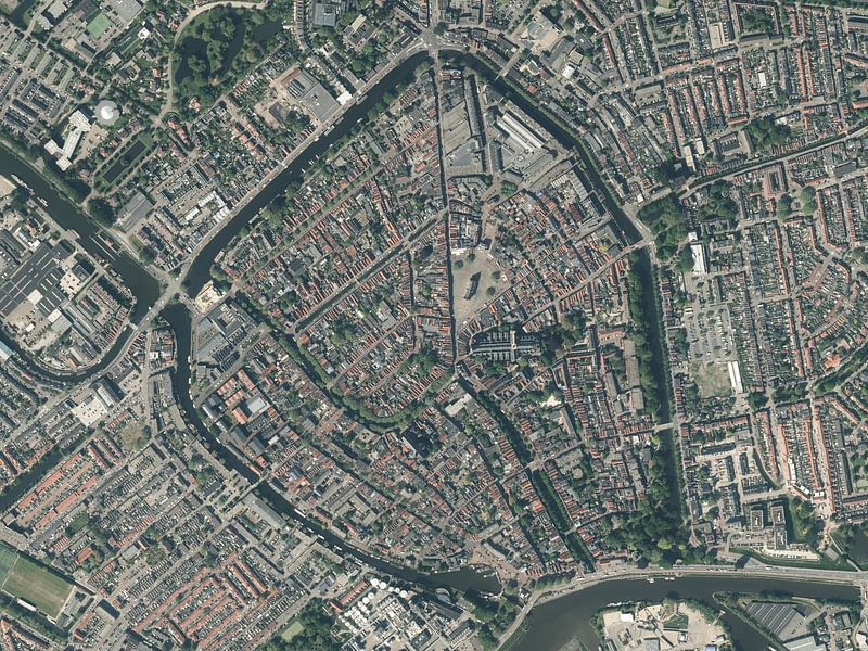 Aerial photo of Gouda city center by Maps Are Art
