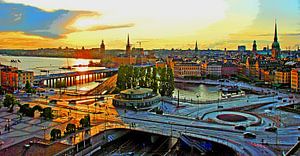 Sonnenuntergang über Stockholm