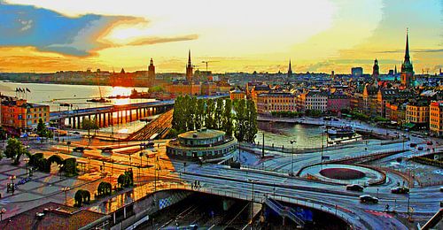 Coucher de soleil sur Stockholm