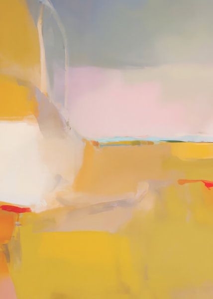 Abstract painting in warm colours by Studio Allee