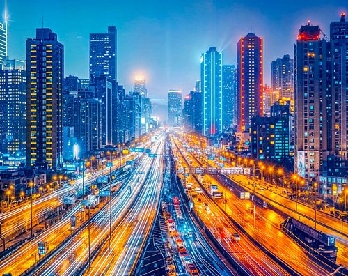 Roads Through Big City Skyline