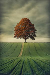 Arbre d'automne dans le paysage